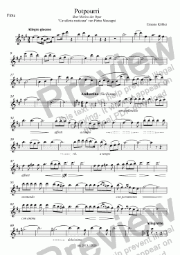 page one of Köhler, Potpourri über "Cavalleria rusticana" von Pietro Mascagni – Flöte