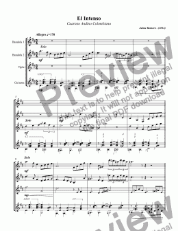 page one of El Intenso Cuarteto Andino Colombiano