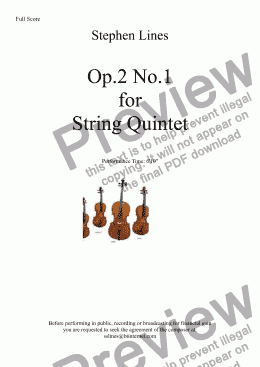 page one of String Quintet: Op.2 No. 1