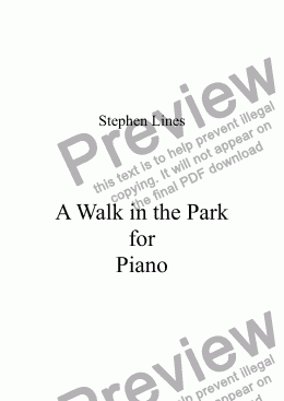 page one of Piano: A Walk in the Park