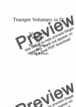 page one of Trumpet Voluntary in D for Wind Quintet