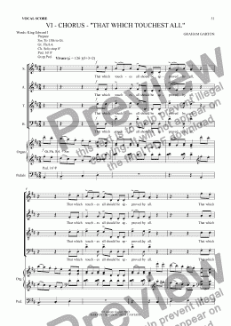 page one of MAGNA CARTA CANTATA with ORGAN acc. No.6 - CHORUS - "THAT WHICH TOUCHEST ALL" Vocal Score