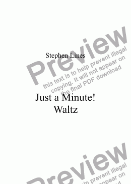 page one of Piano: Just a Minute! Waltz