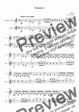 page one of Pleyel Duo for Clarinet and Violin