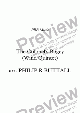 page one of The Colonel’s Bogey (Wind Quintet)