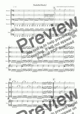 page one of Pachelbel Rocks! for Bassoon Quartet