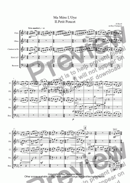 page one of Ravel: Ma Mère L’Oye (Mother Goose Suite) II.Petit Poucet (Tom Thumb) arr.wind quintet