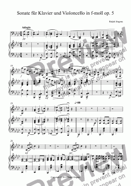 page one of Sonate für Klavier und Violoncello in f-moll op. 5