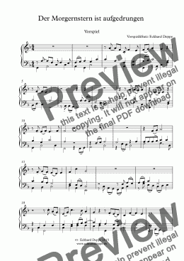 page one of ’Der Morgernstern ist aufgedrungen’ Choral Vorspiel & Satz ( Band III)