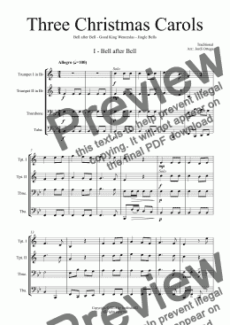 page one of Three Christmas Carols - Brass Quartet
