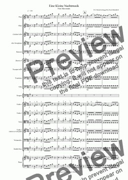 page one of Eine Kleine Nachtmusik (1st movement) for School Orchestra