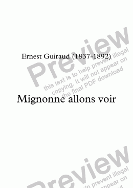 page one of Mignonne allons voir (E. Guiraud / Ronsard)