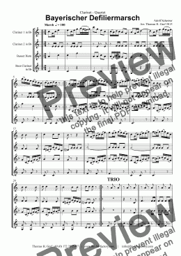 page one of Bayerischer Defiliermarsch - Clarinet Quartet