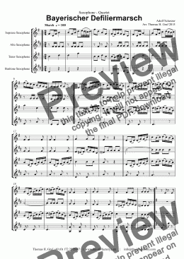 page one of Bayerischer Defiliermarsch - Saxophone Quartet
