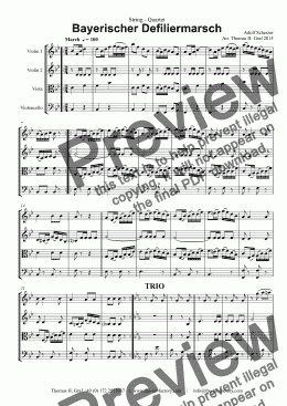 page one of Bayerischer Defiliermarsch - String Quartet