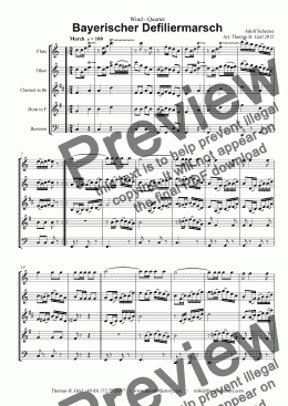 page one of Bayerischer Defiliermarsch - Wind Quintet