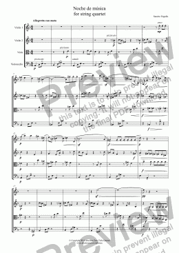 page one of Engano - Noche de Música - for string quartet