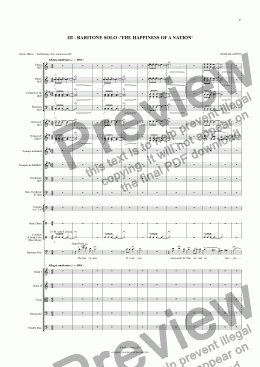 page one of Magna Carta Cantata - No.3 - Full Score - BARITONE SOLO -’THE HAPPINESS OF A NATION’