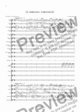 page one of Magna Carta Cantata - No.7 - Full Score - CHORUS (SSA) - "FAIR IS OUR LOT’