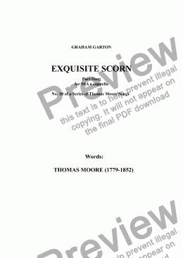 page one of PART-SONG - ’EXQUISITE SCORN’ THOMAS MOORE (1779-1825) No.10 for SSA a cappella