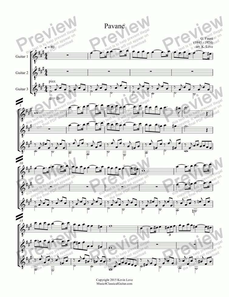 page one of Pavane (Trio)