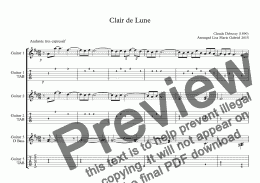 page one of Clair de Lune