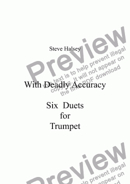 page one of With Deadly Accuracy 6 Duets for Trumpet