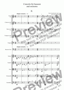 page one of Concerto for bassoon and orchestra, Op. 67 - II. Adagio sostenuto
