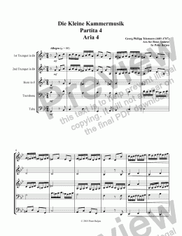 page one of Die Kleine Kammermusik Partita 4 Aria 4