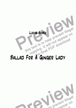 page one of Ballad For A Ginger Lady