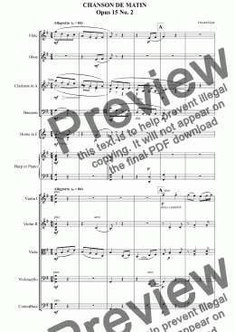 page one of Elgar - Chanson de Matin Op.15 No. 2