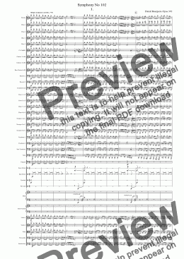 page one of Symphony No 102 1st movt.