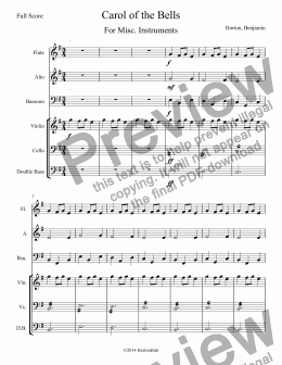 page one of Carol of the Bells