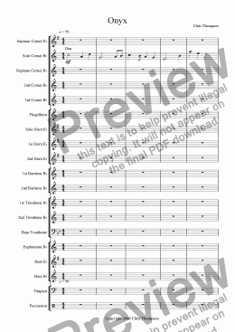 page one of Onyx - Film Theme for Brass