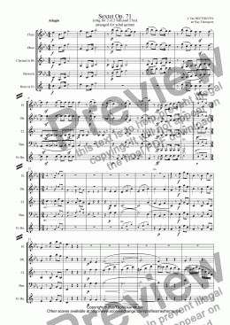 page one of Beethoven: Sextet Op. 71 (complete) arr.wind quintet