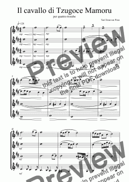 page one of Il cavallo di Tzugoce Mamoru - pezzo caratteristico per 4 trombe