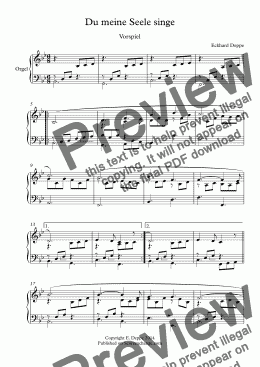 page one of ’Du meine Seele singe’ Choral Vorspiel (2) 