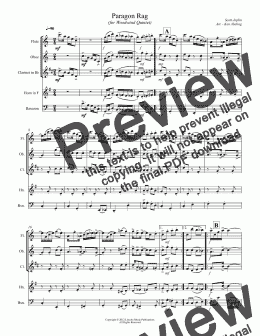 page one of Joplin - Paragon Rag (for Woodwind Quintet)