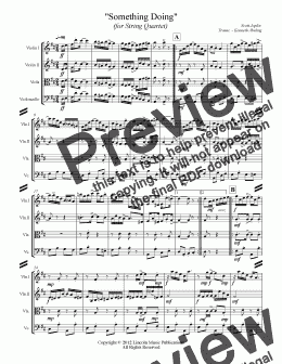 page one of Joplin - Something Doing (for String Quartet)