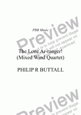 page one of The Lone Ar-ranger! (Mixed Wind Quartet No 1)