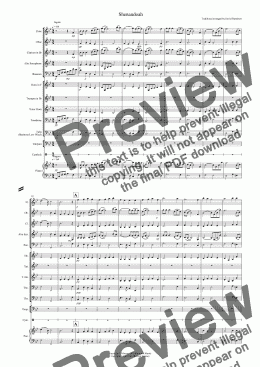 page one of Shenandoah for School Wind Band