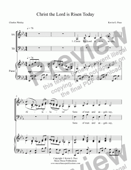 page one of Christ the Lord is Risen Today (SATB choir)