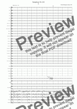 page one of Symphony No 102 2nd movt
