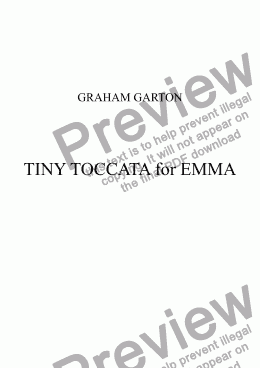 page one of VIOLIN MUSIC - TINY TOCCATA for LOTTIE No.2 of Ten Tiny Toccatas (transcribed from Piano Tiny Toccata No.2 for EMMA