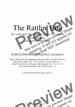 page one of The Rattlin’ Bog (for cello duet, suitable for grade 4 or above) (152CODU02)