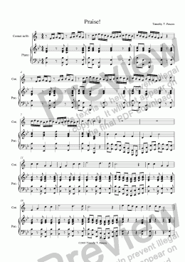 page one of Praise! (Cornet Solo)