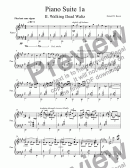 page one of Piano Suite 1a - II. Walking Dead Waltz