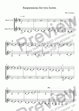 page one of "Suspensions for two horns"