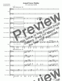 page one of Armed Forces Medley 533 with Choir SATB
