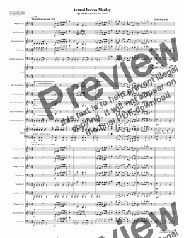 page one of Armed Forces Medley 5pc Horns Acc with Choir SATB